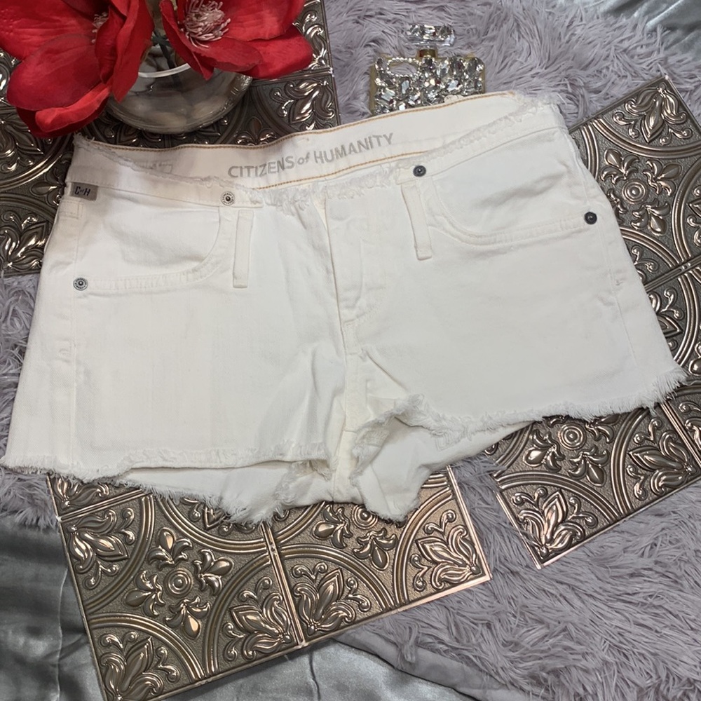 🌹VINTAGE Citizens Of Humanity • Low - Rise • White Jean Shorts